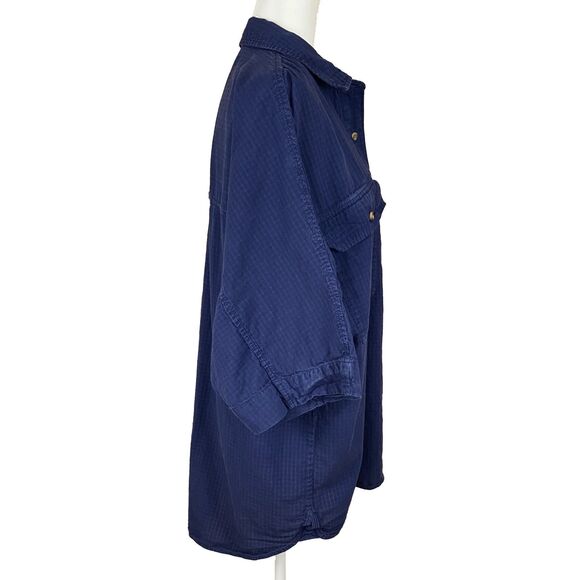 Everlane The Cotton Tourist Shirt Size L Blue Button-up Oversized Half Sleeves - Picture 4 of 6